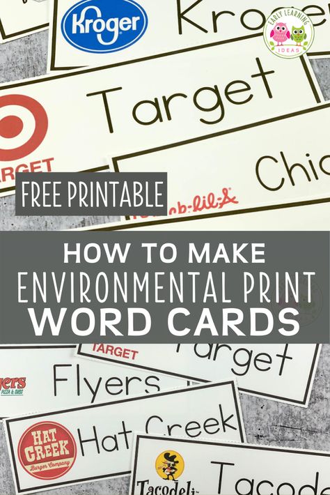 Environmental Print Activities, Preschool Word Walls, Beginning Sound Activities, Classroom Word Wall, Sound Activities, Preschool Activities At Home, Environmental Print, Early Literacy Activities, Make A Book