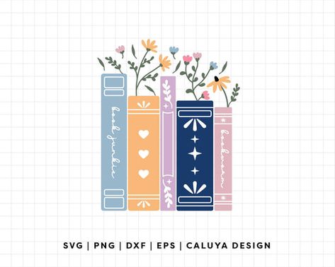 FREE Book Lover SVG | Floral Book SVG Cricut Projects Easy, Book Svg, Sticker Making, Silhouette Crafts, Diy Stickers, Svg Free Files, Free Items, Book Lover, Free Svg