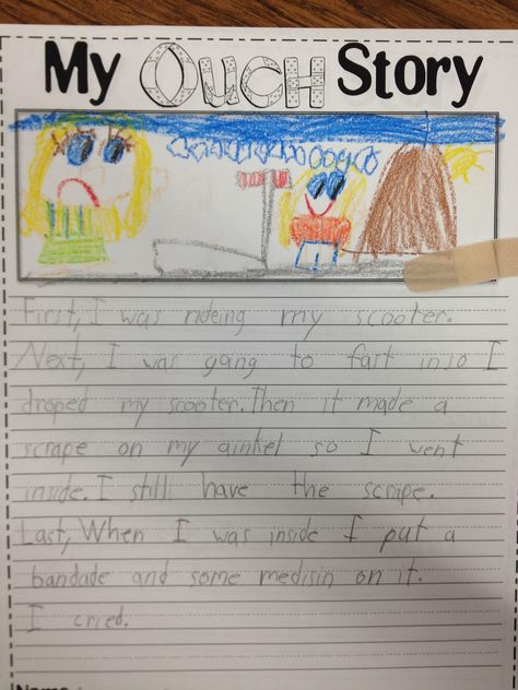 Yes. Narrative writing....again.....well, personal narratives! :)         Here are our "ouch stories":                We started with this a... Sequencing Stories, Recount Writing, Sequence Writing, Second Grade Writing, Kindergarten Writing Prompts, Personal Narrative Writing, Primary Writing, Third Grade Writing, 3rd Grade Writing