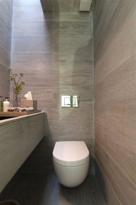 Rajiv Saini and Associates - bathrooms - zen bathroom, narrow bathroom, long bathroom, floating toilet, walls mounted toilet, paneled walls,... Powder Room Modern, Floating Toilet, Bathroom Zen, Zen Bathroom Decor, Zen Bathroom, Narrow Bathroom, Trough Sink, Room Tiles, Ideas Casa