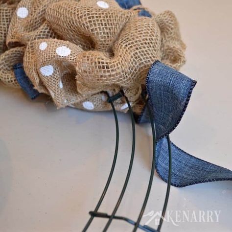 Denim Wreaths, Burlap Ribbon Wreaths, Ribbon Wreath Diy, Easiest Burlap, Summer Burlap Wreath, Burlap Wreath Tutorial, Mesh Ribbon Wreaths, Burlap Wreath Diy, Burlap Projects