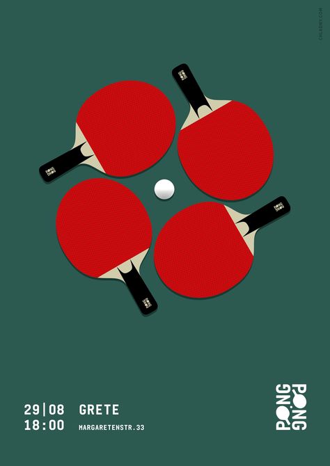 © 2016 Christian Chladny / www.chladny.com // Ping Pong / Table Tennis Poster // Identity, Art Direction, Graphic Design, Illustration Table Tennis Poster, Palette Illustration, Sports Illustrations Design, Minimalist Palette, Layout Editorial, Tennis Poster, Tennis Posters, Ping Pong Table Tennis, Poster Graphic