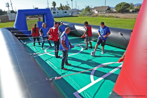 Human Foosball – Tent-Tech, Inc. Human Foosball, Inflatable Games, Foosball, Sports Games, Sports Theme, Special Events, All Star, Basketball Court, Tent