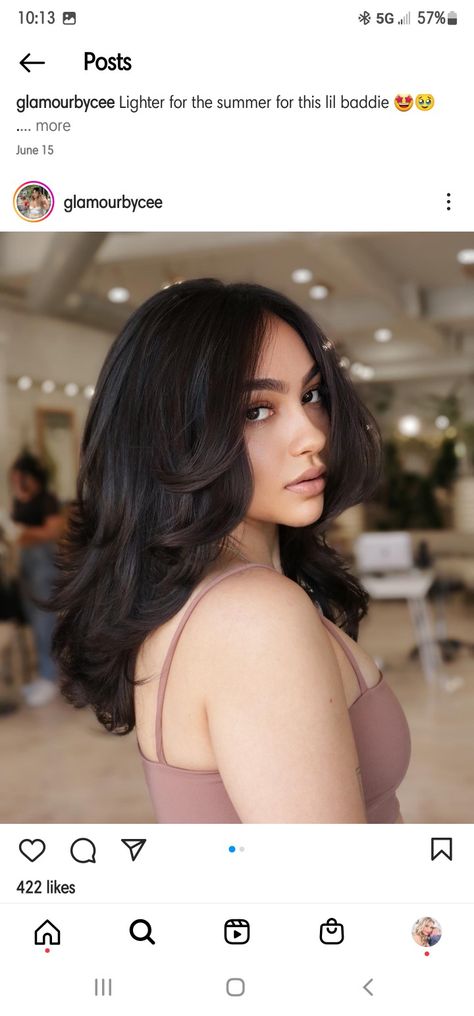 Medium Length Haircut Latina, Latina Haircuts, Girly Tingz, Hair 101, Brown Hair Inspo, Jet Black Hair, Midlength Haircuts, Hair Brown, Haircut And Color