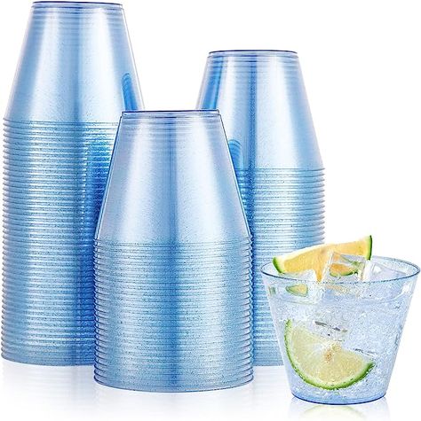 Cocktail Cup, Frozen Cocktails, Drinking Cups, Glitter Party, Glitter Cups, Blue Party, Plastic Tumblers, Disposable Cups, Dessert Cups