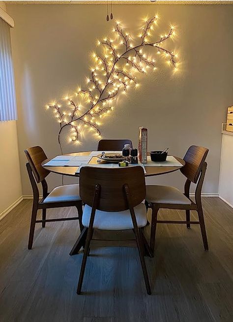 Lituplife 2PCS Enchanted Willow Vine Light for Home Decor,Flexible DIY Lighted Branches with Remote On/Off Timer Dimmer,Lighted Willow Vine 144LEDs Lights... Fairy Home Decor, Vine Lights, Takken Decor, Garland Lights, Lights Room, Led Garland, Tree Branch Decor, Lighted Branches, Fairy Home