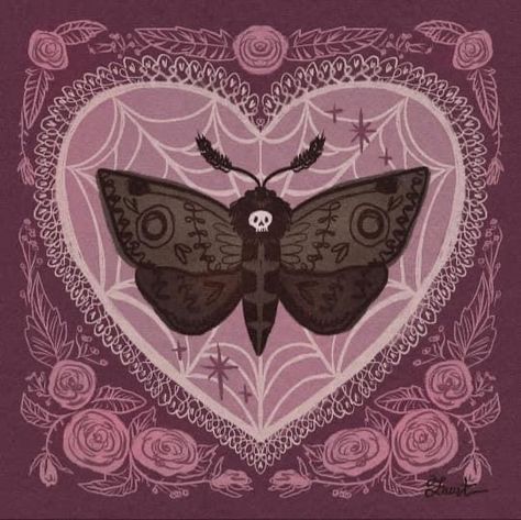 Moth Design, Pink Goth, Dried Roses, Bat Design, Arte Do Kawaii, Arte Peculiar, Goth Wallpaper, Next Tattoo, Wrist Tattoo