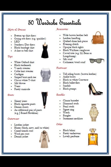 50 Essential Things for Your Wardrobe Preppy Essentials, How To Have Style, Mode Shoes, Mode Tips, Wardrobe Planning, Build A Wardrobe, Fashion Capsule, Minimalist Wardrobe, Looks Chic