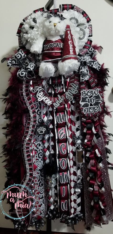 Cy Fair HS cheerleader Homecoming mum Mum Homecoming, Senior Mums, Homecoming Mums Senior, Homecoming Spirit Week, Fall Flowers Garden, Texas Homecoming Mums, Homecoming Spirit, Homecoming Garter, Spirit Week Outfits