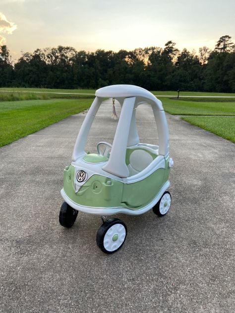 Fisher Price Car Makeover, Cozy Coop Car Makeover, Little Tykes Car Makeover Cozy Coupe, Little Tikes Car Makeover, Little Tikes Makeover, Car Makeover, Cozy Coupe Makeover, Surf Birthday Party, Racing Baby