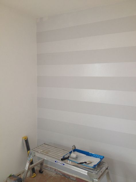 Matte and semi gloss stripes (same color grey though!) in the main bedroom :) Striped Accent Walls, Guest Room Makeover, Places In Canada, Striped Bedroom, Room Organization Bedroom, Stripe Wall, Diy Step, Decor Pad, Sarah Richardson