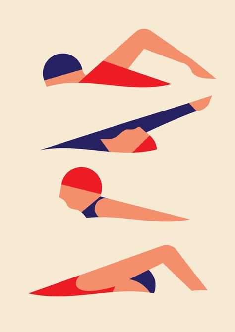 Rob Bailey – Graphic Artworks Outline Artists, People Swimming, Illustration Design Graphique, 심플한 그림, Graphisches Design, Art Et Illustration, Art And Illustration, Graphic Artwork, Mail Art