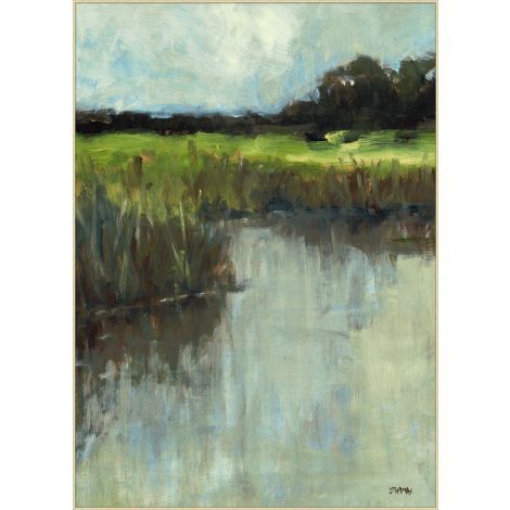 Through the Marsh (WCL1406) Dark Color Palette, Wendover Art, Wendover Art Group, Country Landscaping, Coastal Landscape, New Traditional, Frame Painting, Floater Frame, Low Country