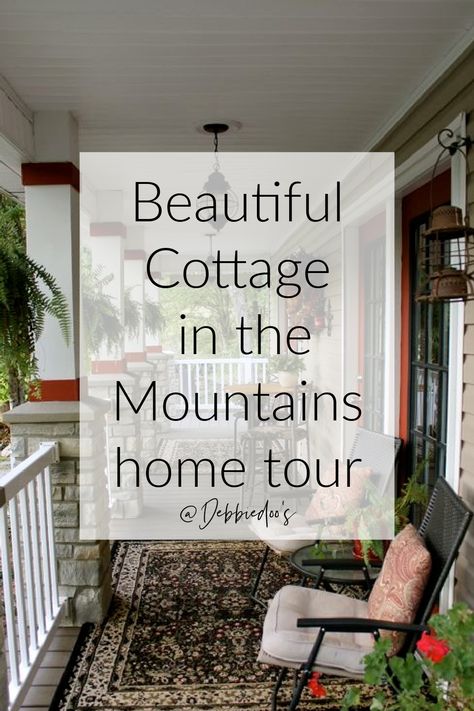 Western Mountain Home Decor, Cottage Home Tours, Mountain Cottage Decor, Mountain Cottage Interiors, Mountain Home Bedroom, Cottage In The Mountains, Western Cottage, Mountain Cottage, Country Vintage