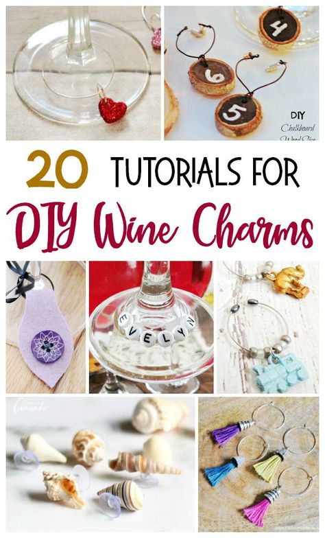 DIY Wine Charm Tutorials| Gift Ideas for Wine Lovers| Best Wine Charms| How to Make Your Own Wine Charm| Wine and Gifts| #wine #winecharm #DIY #giftideas via @aspiringwinos Christmas Wine Glass Charms Diy, Charms For Wine Glasses, Diy Glass Charms, Diy Wine Accessories, Drink Charms Diy, Crafts Using Charms, Wine Glass Charms Diy How To Make, Diy Wine Charms How To Make, Cork Wine Charms