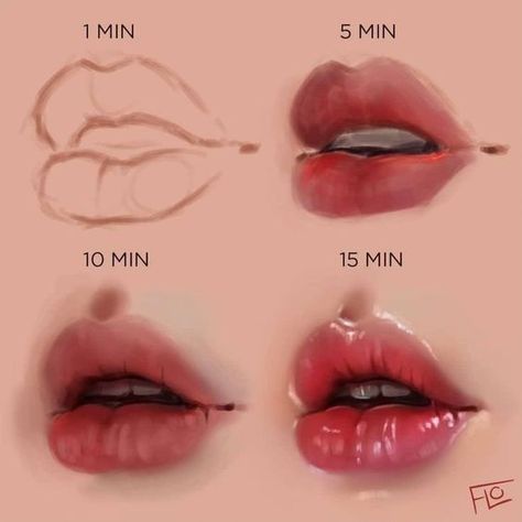 Draw Lips, Seni Dan Kraf, Human Drawing, Lips Drawing, Poses References, Digital Painting Tutorials, Pencil Art Drawings, Digital Art Tutorial, Art Tips