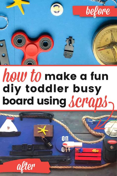 How To Make A Busy Board, Toddler Busy Board Diy, Infant Busy Board, Sensory Board Ideas, Busy Boards For Toddlers Diy, Activity Board Diy, Busy Board Ideas, Sensory Diy, Modern Kids Toys