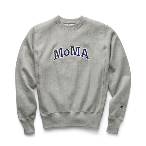 Champion Crewneck Sweatshirt - MoMA Edition in color Grey Moma Design, Collegiate Style, Champion Crewneck, Grey Crewneck, Top Models, Champion Sweatshirt, Champion Hoodie, Yesterday And Today, College Fashion