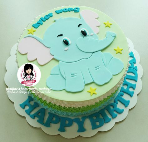 Elephant @ Fresh Cream Cake Elephant Cake Design, Elephant Cake Birthday, Fresh Cream Cake Designs, Elephant Cake Ideas, Fresh Cream Birthday Cake, Elephant Theme Cake, Elephant Birthday Cake, Photo Print Cake, Elephant Birthday Cakes