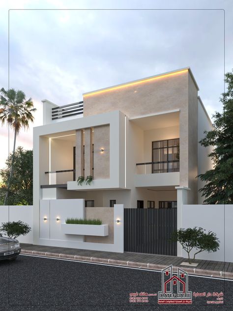 Front Parapet Wall Design Modern, Parapet Wall Design, Simple Elevation, Elevation House, Indian House Exterior Design, 3d Power, Small House Front Design, Home Door Design, House Design Exterior