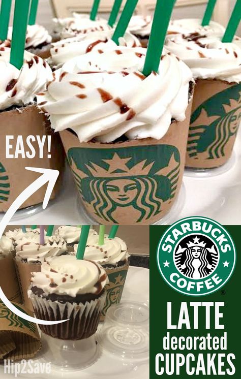 Starbucks Lattes, Starbucks Cupcakes, Starbucks Birthday Party, Starbucks Party, Starbucks Cake, Starbucks Birthday, Starbucks Latte, Starbucks Card, Coffee Party