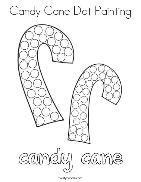 Candy Cane Dot Painting Coloring Page - Twisty Noodle Candy Cane Toddler Crafts, C Is For Candy Cane, Candy Cane Lesson Plans For Toddlers, Candy Cane Craft Preschool, Candy Cane Fine Motor Activities, Preschool Candy Cane Craft, Candy Cane Worksheets, Candy Crafts Preschool, Candy Cane Activities For Toddlers