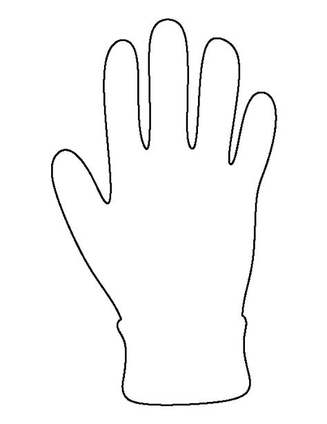 Glove pattern. Use the printable outline for crafts, creating stencils, scrapbooking, and more. Free PDF template to download and print at http://patternuniverse.com/download/glove-pattern/ Glove Template, Printable Outline, Coloring Crafts, Baby Books Diy, Preschool Crafts Fall, Glove Pattern, Shape Templates, Gloves Pattern, Craft Show Displays