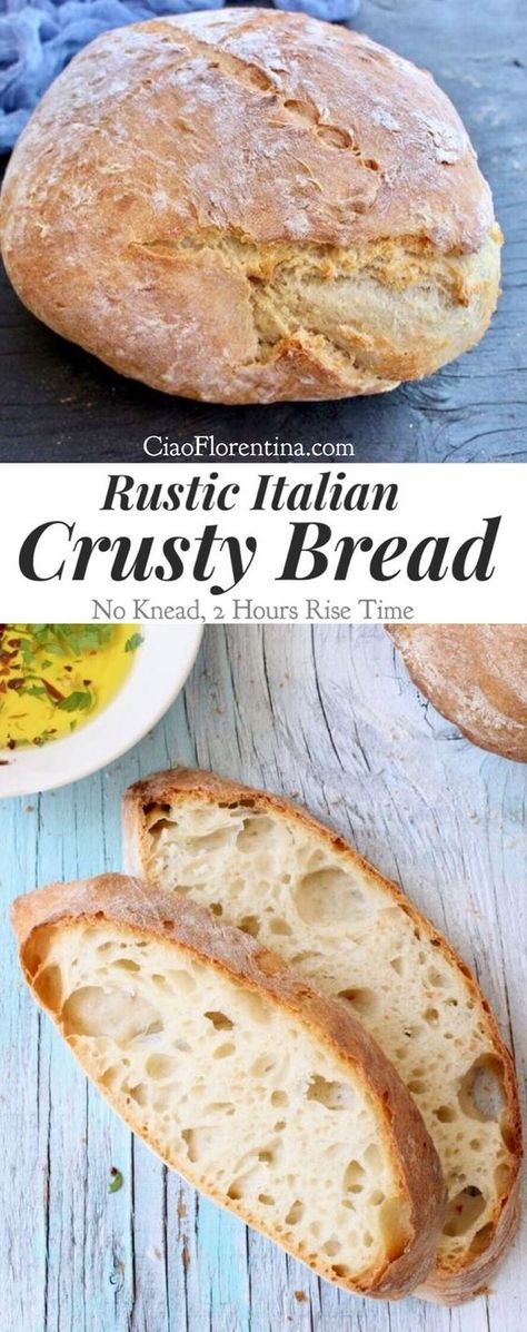 Italian Crusty Bread, Crusty Bread Recipe, Italian Bread Recipes, Bread Recipe Video, Artisan Bread Recipes, Rustic Bread, Rustic Italian, Bread Machine Recipes, Easy Bread Recipes