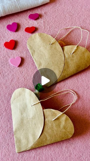 3gyerekszáj on Instagram: "💝❤️ Recycled paper bag heart." Diy Paper Bags Tutorial, How To Make Bag With Paper, Paper Bag Valentine Crafts, Paper Bag Diy How To Make, Paper Bag Crafts Diy, How To Make A Bag Out Of Paper, Paper Crafts Bag, How To Make Paper Bags, How To Make Paper Bag