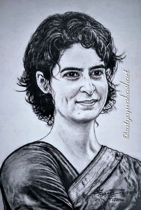 PRIYANKA GANDHI JI - PENCIL PORTRAIT BY SATYA PRAKASH Gandhi Ji, Priyanka Gandhi, Pencil Portraits, Pencil Portrait, Pencil Drawing, Pencil Drawings, Pencil, Drawings, Quick Saves