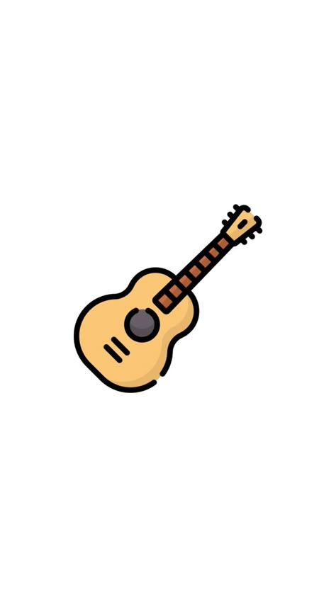 Guitar Cartoon Aesthetic, Cute Guitar Wallpaper, Guitar Cute Drawing, Cute Guitar Drawing, Guitar Simple Drawing, Guitar Cartoon Drawing, Guitar Aesthetic Drawing, Guitar Drawing Aesthetic, Chibi Guitar