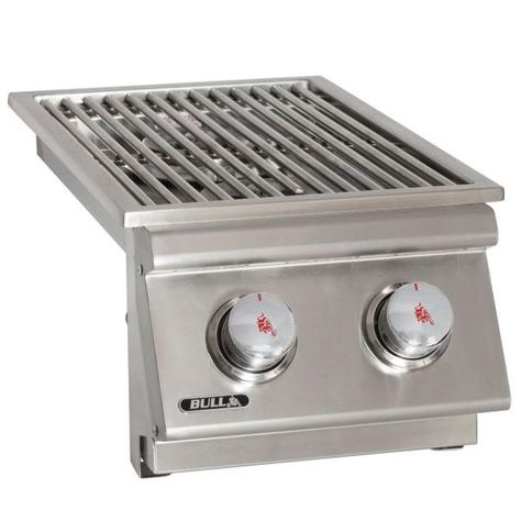 Slide In Double Side Burner | Bull | NPT Grills & Outdoor Kitchens Grill Island, Double Burner, Outdoor Bbq Kitchen, Space Saving Design, Bbq Island, Bbq Kitchen, Gas Burners, Outdoor Products, Grill Accessories