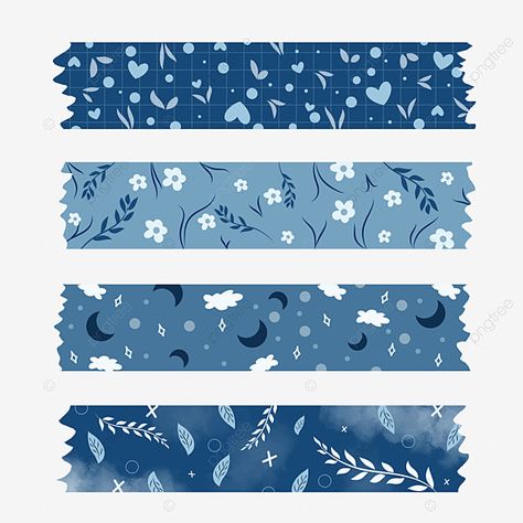 Washi Tape Patterns Free Printable, Decoration For Journal, Blue Aesthetic Stickers For Journal, Washi Tape Designs Pattern, Blue Journal Stickers Printable, Green Washi Tape Printable, Goodnotes Notes Ideas Planner, Scrapbook Stickers Printable Blue, Blue Washi Tape Printable