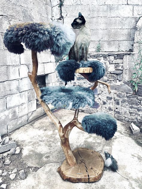 Witchy Cat Furniture, Cat Castle Luxury, Crazy Cat Trees, Custom Cat Trees Diy, Castle Cat Tree, Fantasy Cat Tree, Fancy Cat Tree, Diy Cat Tree Real Branches, Gothic Cat Tree