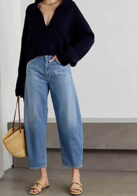 Balloon Jeans, Elegante Casual, Looks Street Style, Tapered Jeans, Mode Inspo, 가을 패션, Citizens Of Humanity, Fashion Mode, Mode Inspiration