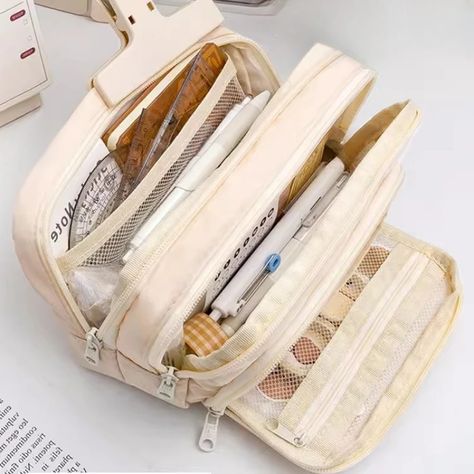 Pencil Bag Aesthetic, Bag Aesthetic School, School Pencil Case, Aesthetic School, Makeup Storage Bag, Korean Stationery, School Pencils, Bag Aesthetic, Pencil Bag