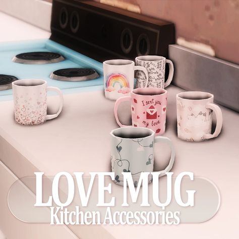 LOVE Mug Clutter - Screenshots - The Sims 4 Build / Buy - CurseForge Sims 4 Mug Cc, Ts4cc Clutter, Sims 4 Kitchen Decor, Sims 4 Bedroom Clutter Cc, Sims 4 Kawaii Cc Furniture, Sims 4 Kitchen Clutter, Sims 4 Clutter Cc, Ts4 Clutter, Cc Clutter