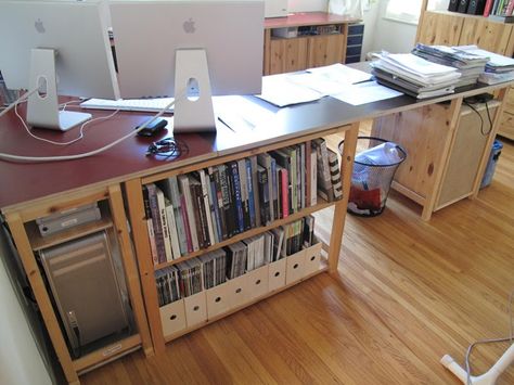 IKEA Hackers: Ivar Studio Desk    I luv this idea will be doing it :) Ivar Corner, Ivar Studio, Glass Top Kitchen Table, Corner Booth Kitchen Table, Ivar Shelving, Kitchen Cabinet Doors Only, Kitchen Table With Storage, Desk Ikea, Glass Dining Room