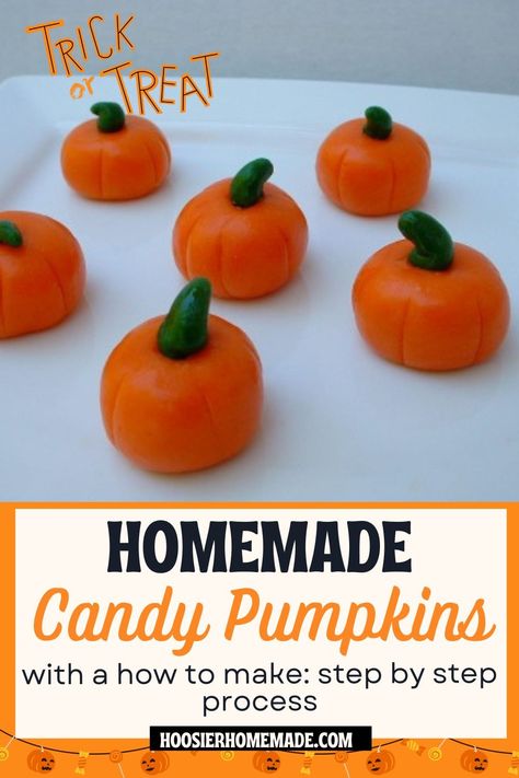 How To Make Candy Corn, Pumpkin Candy Recipes, Fall Candy Mixture, Homemade Candy Corn, Candied Pumpkin Recipe, Cheap Halloween Candy, Homemade Candy Corn Recipe, Pumpkin Candies, Homemade Halloween Candy