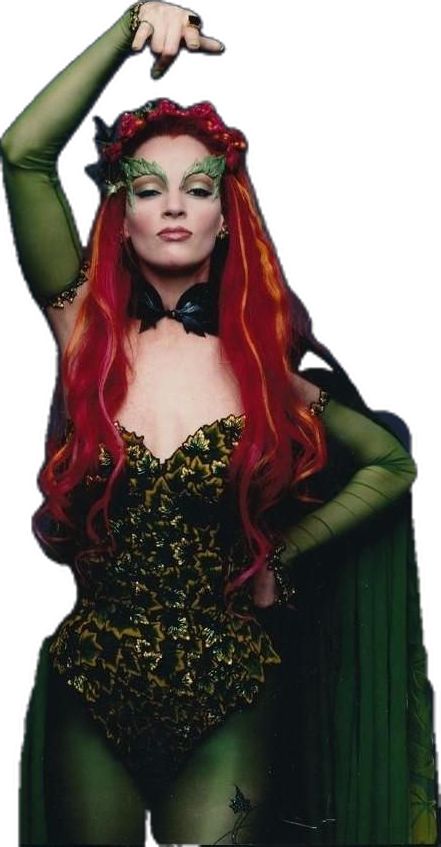 Uma Thurman Poison Ivy Costume, Poison Ivy Costume Uma Thurman, Burlesque Poison Ivy, Comic Book Poison Ivy, Poison Ivy Character, Disfraces Ideas, Poison Ivy Movie Drew Barrymore, Poison Ivy Movie 1992, Silhouette Tattoo