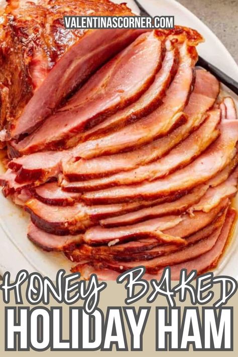 This recipe is so easy to make and is so good! With just 10-minutes of prep time, you can have the ham baking in the oven! The homemade honey glaze is what completes this ham recipe adding so much flavor to it. #honeyham #bakedham #maincourse #holidayham #christmasfood Easy Honey Baked Ham Recipe, Ham Baked Oven, Easy Baked Ham, Ham In Roaster Oven, Ham In Oven, Cooking A Ham In The Oven, How To Cook A Ham In The Oven, Baked Ham Recipes, Cooking Ham In Oven