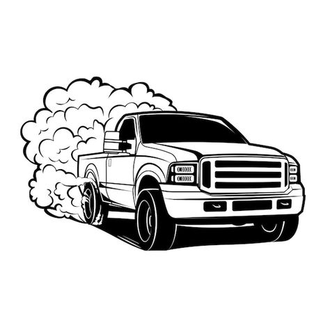 Old Ford Truck Drawing, Cute Truck Drawing, Dodge Truck Drawing, Pickup Truck Tattoo, How To Draw A Truck, Pick Up Truck Drawing, Chevy Truck Drawing, Ford Truck Drawing, Pickup Truck Drawing