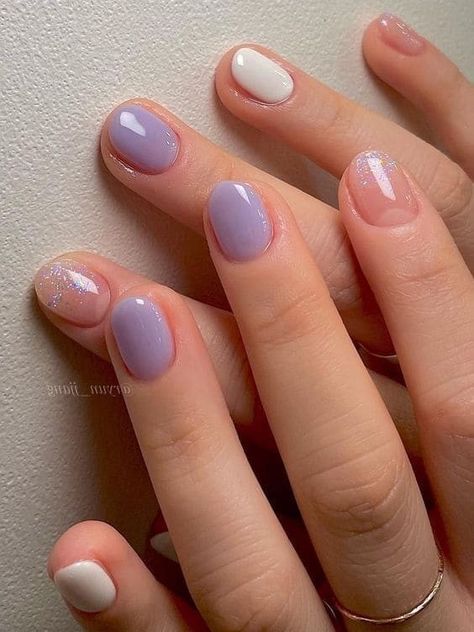 Light Purple Nail Polish, Light Purple Nails, Barbie Pink Nails, Mauve Nails, Turquoise Nails, Stunning Nails, Fun Nail Colors, Peach Nails, Pink Glitter Nails