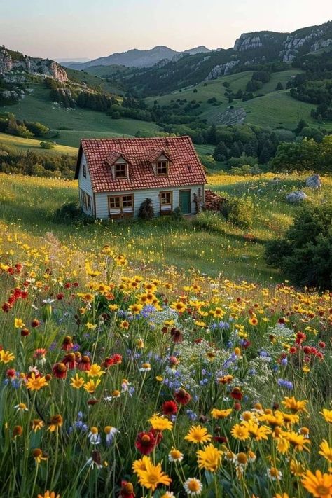 Cabin In The Mountains, Cottage Aesthetic, Fairytale Cottage, Dream Cottage, Pretty Landscapes, House Exteriors, Slow Life, Dream House Decor, Nature Aesthetic