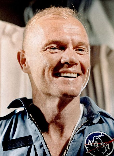 Close-up of American astronaut (and future politician) John Glenn as he smiles while aboard the USS Randolph, after the completion of his Friendship 7 mission to orbit the earth, February 21, 1962. (Photo by NASA/Interim Archives/Getty Images) John Glenn Astronaut, Sister Carrie, Project Mercury, John Glenn, Nasa Missions, Space Activities, Famous Photos, Cape Canaveral, Nasa Astronauts