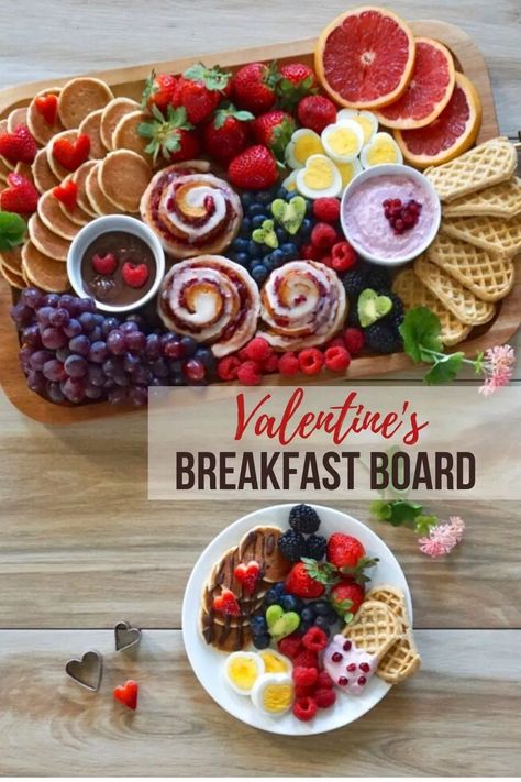 Valentine's Breakfast, Breakfast Charcuterie Board, Food For Picky Eaters, Brunch Charcuterie, Breakfast Charcuterie, Valentines Day 2023, Valentines Recipes, Valentines Brunch, Freeze Pancakes