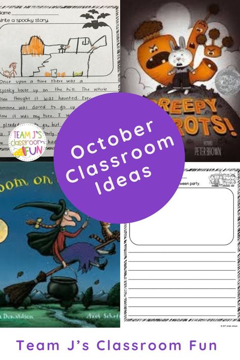 Fun ideas to use in your classroom during the month of October from Team J's Classroom Fun. These Halloween themed ideas are perfect to use in October. Includes book suggestions, FREE math activity, FREE writing prompts, and more. Click through to grab your FREEBIE and fun ideas! {1st Grade, 2nd Grade, 3rd Grade, Halloween, Fall} Halloween Word Problems, Spookley The Square Pumpkin, Creepy Carrots, Social Studies Project, Square Pumpkin, October Classroom, Free Writing Prompts, October Morning, Learning Writing