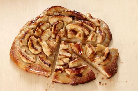 Try making the recipes at home and let us know what you think! Photograph by Tom Hopkins By Jacques Pépin Apple Galette Serves 4 to 6 I like apple tarts, apple galettes, or apple pies in any form.  I recently found a new way of making the crust for apple galette using pizza dough that I buy at my market Jacques Pepin Recipes, Store Bought Pizza Dough, Jacques Pepin, Wheat Pizza Dough, Apple Galette, Jacque Pepin, Apple Tart, Easiest Apples, How To Make Pizza