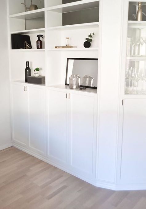 BILLY room divider home office | inverted BILLY corner unit ikea hack for "office" within a living room Billy Bookcase Wall Divider, Billy Room Divider, Office Ikea, Ikea Room Divider, Amazing Ikea Hacks, Bookshelf Room Divider, Bookcase Hack, Billy Ikea, Billy Bookcase Hack