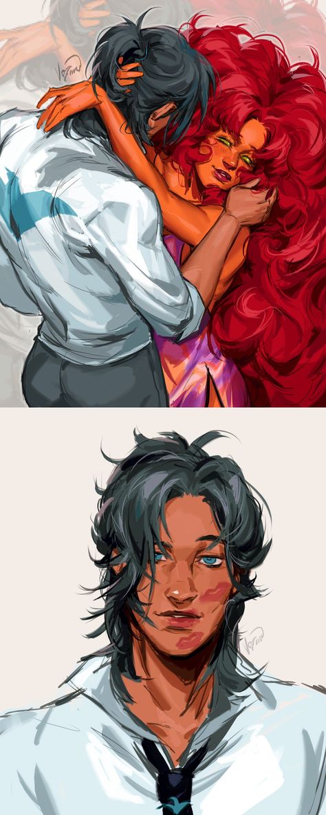 Jason Todd X Starfire, All Star Batman And Robin, Jason Todd And Starfire, Nightwing X Starfire Fanart, Dickkory Dc, Nightwing X Starfire Comics, Red X And Starfire, Kori X Nightwing, Dickori Dc